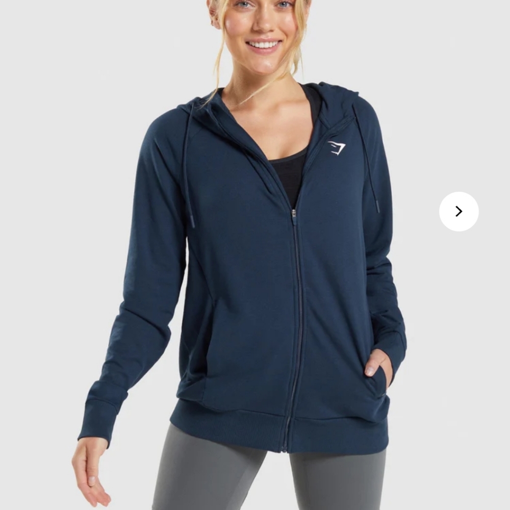 GYMSHARK Training Zip Hoodie Blue L